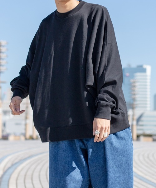 kutir（クティール）の「ルーズドルマンスリーブスウェット（スウェット・メンズ・ライトグレー/ライトブルー/ブラック/オフホワイト/マスタード・MEDIUM/LARGE）」の7枚目の写真