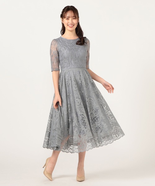 Laisse ワンピース ドレスパネルレースロングドレス ドレス Laisse Passe レッセパッセ のファッション