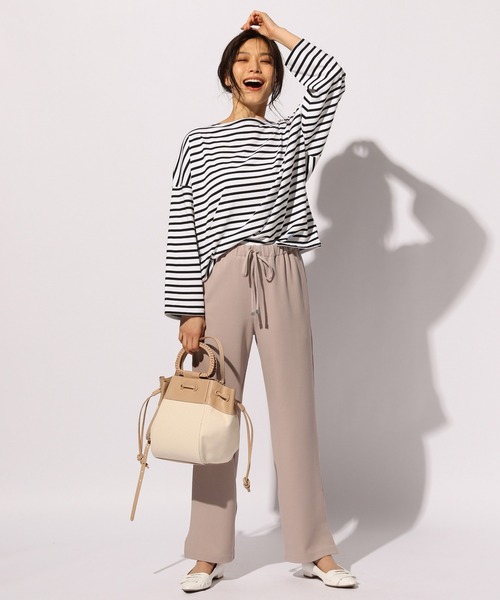 BAYFLOW（ベイフロー）の「ストレートドロストパンツ（その他パンツ・レディース・オフホワイト/ブラック/イエロー/ベージュ・MEDIUM/SMALL）」の22枚目の写真