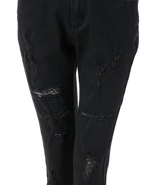 fifth calin(フィフスカラン)の「ストレッチクラッシュスキニーパンツ(デニムパンツ・レディース・ブラック・LARGE/MEDIUM)」の6枚目の写真