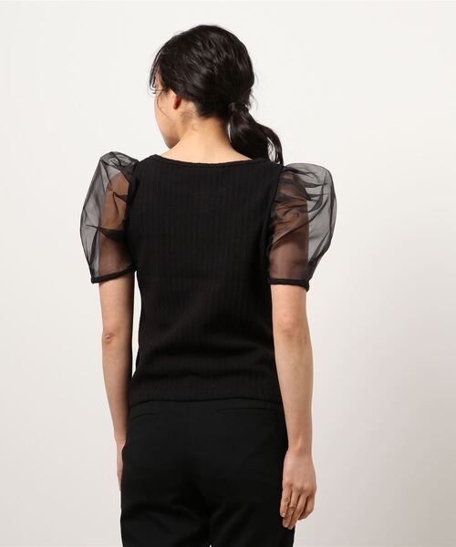 ANDGEEBEE（アンジービー）の「シアースリーブトップス（その他トップス・レディース・ホワイト/ブラック・MEDIUM）」の7枚目の写真