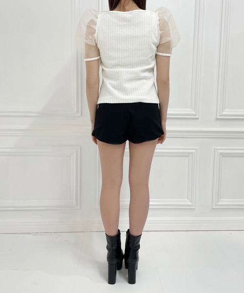 ANDGEEBEE（アンジービー）の「シアースリーブトップス（その他トップス・レディース・ホワイト/ブラック・MEDIUM）」の3枚目の写真