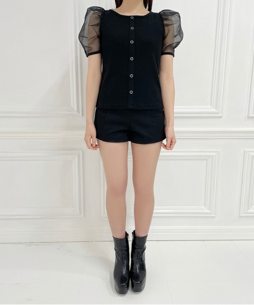 ANDGEEBEE（アンジービー）の「シアースリーブトップス（その他トップス・レディース・ホワイト/ブラック・MEDIUM）」の8枚目の写真