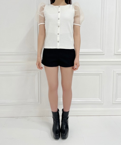 ANDGEEBEE（アンジービー）の「シアースリーブトップス（その他トップス・レディース・ホワイト/ブラック・MEDIUM）」の12枚目の写真