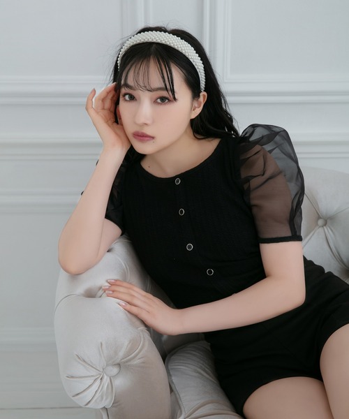 ANDGEEBEE（アンジービー）の「シアースリーブトップス（その他トップス・レディース・ホワイト/ブラック・MEDIUM）」の15枚目の写真