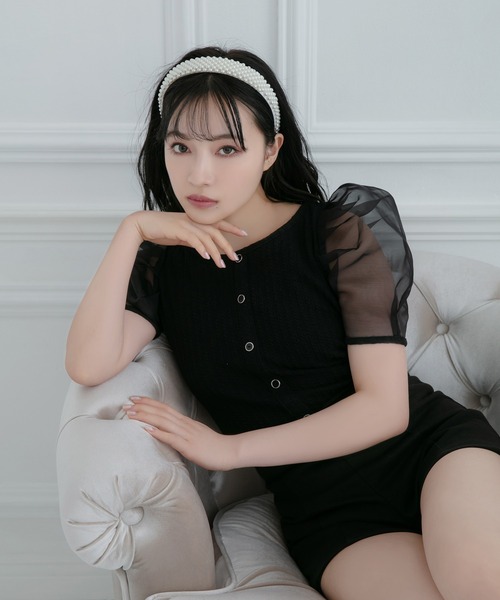 ANDGEEBEE（アンジービー）の「シアースリーブトップス（その他トップス・レディース・ホワイト/ブラック・MEDIUM）」の16枚目の写真