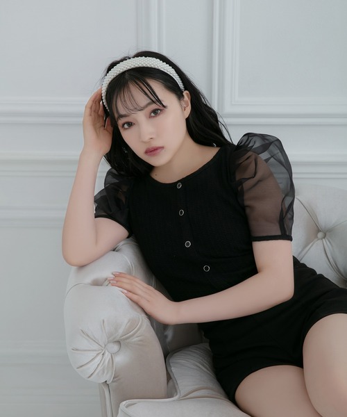 ANDGEEBEE（アンジービー）の「シアースリーブトップス（その他トップス・レディース・ホワイト/ブラック・MEDIUM）」の17枚目の写真