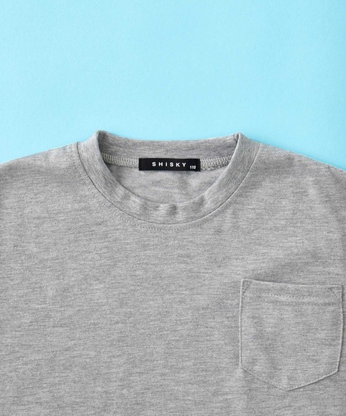 SHISKY(シスキー)の「SHISKY / シスキー ビッグシルエット ポケット付き クレイジーパターン カットソー 5分袖 キッズ(Tシャツ/カットソー・キッズ・モカ/ホワイト/杢グレー/ネイビー/ミント/チャコール・110/130/150/140/120/160)」の7枚目の写真