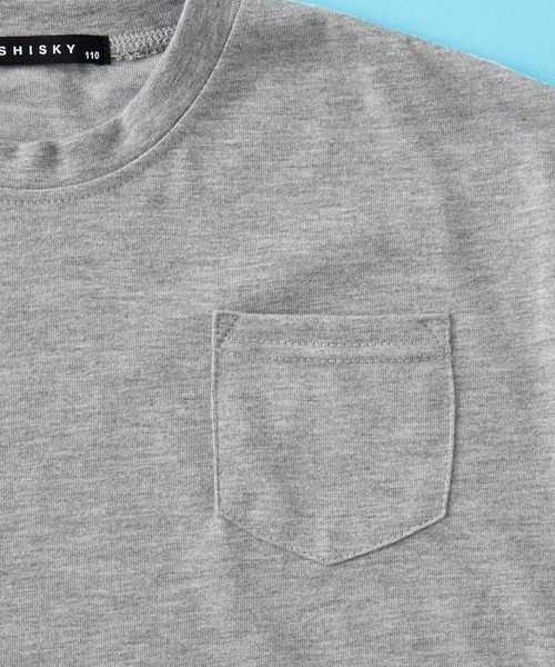SHISKY(シスキー)の「SHISKY / シスキー ビッグシルエット ポケット付き クレイジーパターン カットソー 5分袖 キッズ(Tシャツ/カットソー・キッズ・モカ/ホワイト/杢グレー/ネイビー/ミント/チャコール・110/130/150/140/120/160)」の9枚目の写真