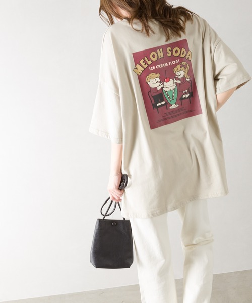 SpRay(スプレイ)の「クリ-ムソ-ダプリント Tシャツ(Tシャツ/カットソー・レディース・ライトブルー/オフホワイト/ブルー/アイボリー/ミント/スミクロ・FREE)」の5枚目の写真