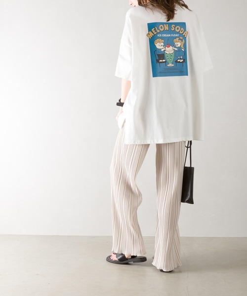 SpRay(スプレイ)の「クリ-ムソ-ダプリント Tシャツ(Tシャツ/カットソー・レディース・ライトブルー/オフホワイト/ブルー/アイボリー/ミント/スミクロ・FREE)」の15枚目の写真