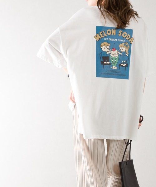 SpRay(スプレイ)の「クリ-ムソ-ダプリント Tシャツ(Tシャツ/カットソー・レディース・ライトブルー/オフホワイト/ブルー/アイボリー/ミント/スミクロ・FREE)」の16枚目の写真