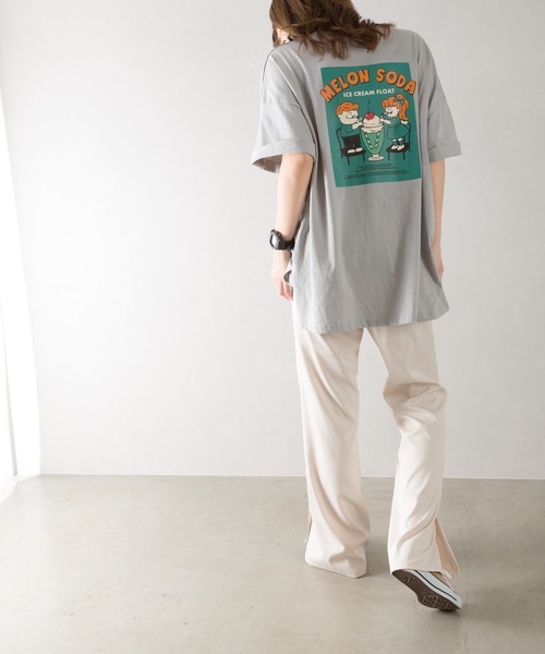 SpRay(スプレイ)の「クリ-ムソ-ダプリント Tシャツ(Tシャツ/カットソー・レディース・ライトブルー/オフホワイト/ブルー/アイボリー/ミント/スミクロ・FREE)」の18枚目の写真
