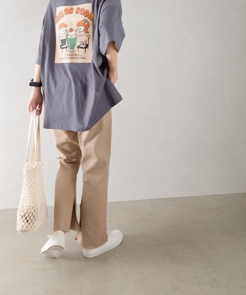 SpRay(スプレイ)の「クリ-ムソ-ダプリント Tシャツ(Tシャツ/カットソー・レディース・ライトブルー/オフホワイト/ブルー/アイボリー/ミント/スミクロ・FREE)」の14枚目の写真