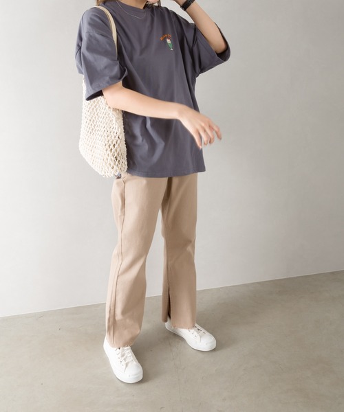 SpRay(スプレイ)の「クリ-ムソ-ダプリント Tシャツ(Tシャツ/カットソー・レディース・ライトブルー/オフホワイト/ブルー/アイボリー/ミント/スミクロ・FREE)」の11枚目の写真