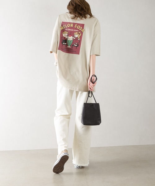 SpRay(スプレイ)の「クリ-ムソ-ダプリント Tシャツ(Tシャツ/カットソー・レディース・ライトブルー/オフホワイト/ブルー/アイボリー/ミント/スミクロ・FREE)」の8枚目の写真
