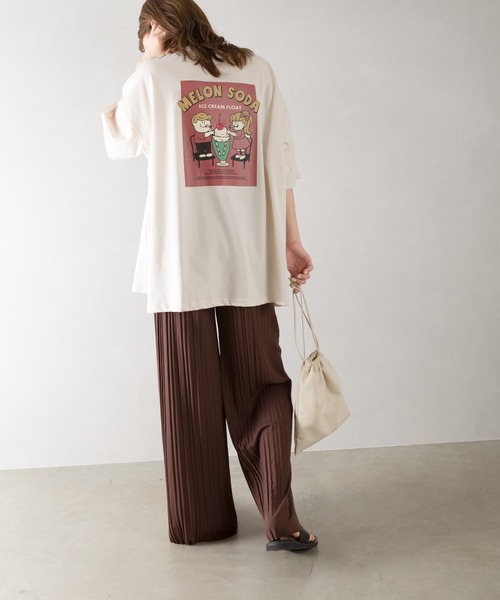 SpRay(スプレイ)の「クリ-ムソ-ダプリント Tシャツ(Tシャツ/カットソー・レディース・ライトブルー/オフホワイト/ブルー/アイボリー/ミント/スミクロ・FREE)」の21枚目の写真