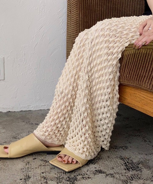 lawgy（ラウジー）の「original ami knit pants（その他パンツ・レディース・ブラウン/アイボリー・FREE）」の19枚目の写真