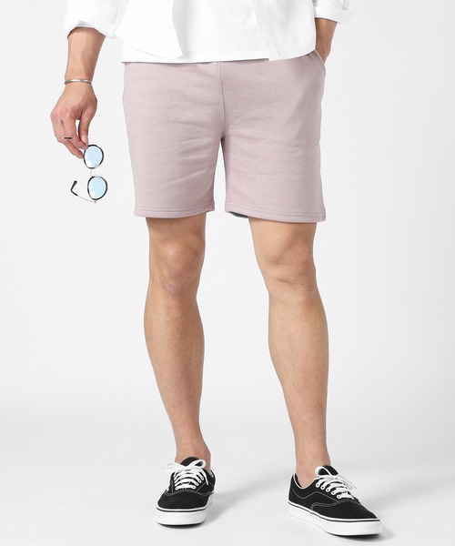 LIL VENDARS（リルヴェンダース）の「ストレッチ 裏毛 スウェット 膝上 ショートパンツ（スウェットパンツ・メンズ・ホワイト/ブラック/ネイビー/ピンク/杢グレー・S/M/L/XL）」の5枚目の写真