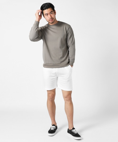 LIL VENDARS（リルヴェンダース）の「ストレッチ 裏毛 スウェット 膝上 ショートパンツ（スウェットパンツ・メンズ・ホワイト/ブラック/ネイビー/ピンク/杢グレー・S/M/L/XL）」の15枚目の写真