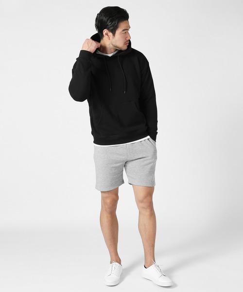 LIL VENDARS（リルヴェンダース）の「ストレッチ 裏毛 スウェット 膝上 ショートパンツ（スウェットパンツ・メンズ・ホワイト/ブラック/ネイビー/ピンク/杢グレー・S/M/L/XL）」の6枚目の写真