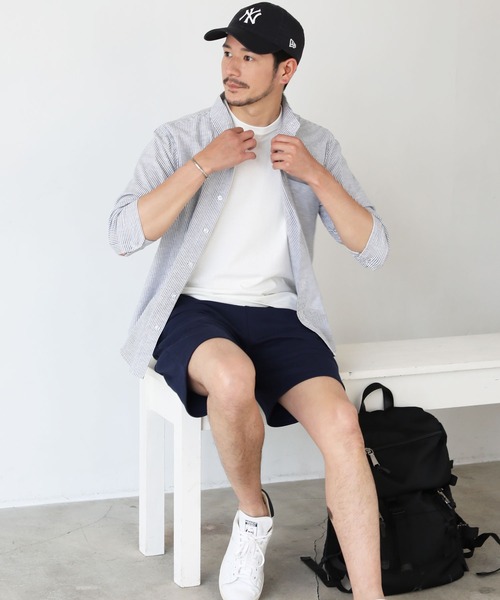 LIL VENDARS（リルヴェンダース）の「ストレッチ 裏毛 スウェット 膝上 ショートパンツ（スウェットパンツ・メンズ・ホワイト/ブラック/ネイビー/ピンク/杢グレー・S/M/L/XL）」の21枚目の写真