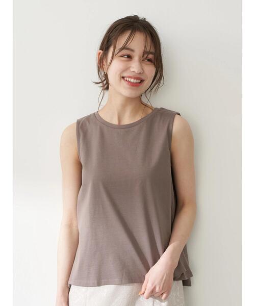 earth music&ecology（アースミュージックアンドエコロジー）の「オーガニックコットンノースリプルオーバー　＊（Tシャツ/カットソー・レディース・オフホワイト/ブラック/モカ/ピンク・FREE）」の9枚目の写真