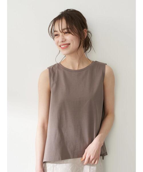 earth music&ecology（アースミュージックアンドエコロジー）の「オーガニックコットンノースリプルオーバー　＊（Tシャツ/カットソー・レディース・オフホワイト/ブラック/モカ/ピンク・FREE）」の10枚目の写真