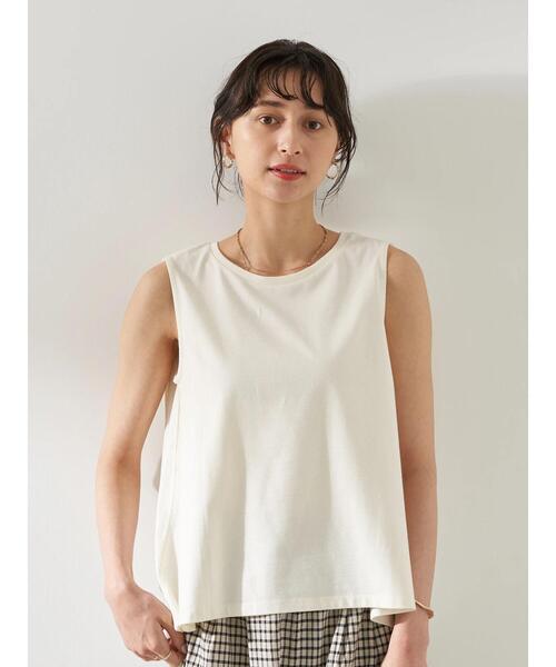 earth music&ecology（アースミュージックアンドエコロジー）の「オーガニックコットンノースリプルオーバー　＊（Tシャツ/カットソー・レディース・オフホワイト/ブラック/モカ/ピンク・FREE）」の20枚目の写真