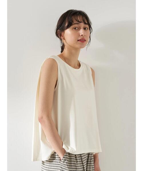 earth music&ecology（アースミュージックアンドエコロジー）の「オーガニックコットンノースリプルオーバー　＊（Tシャツ/カットソー・レディース・オフホワイト/ブラック/モカ/ピンク・FREE）」の22枚目の写真