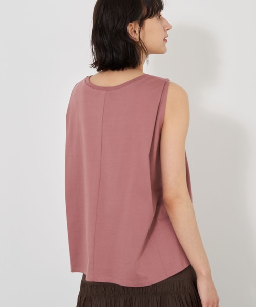 earth music&ecology（アースミュージックアンドエコロジー）の「オーガニックコットンノースリプルオーバー　＊（Tシャツ/カットソー・レディース・オフホワイト/ブラック/モカ/ピンク・FREE）」の4枚目の写真