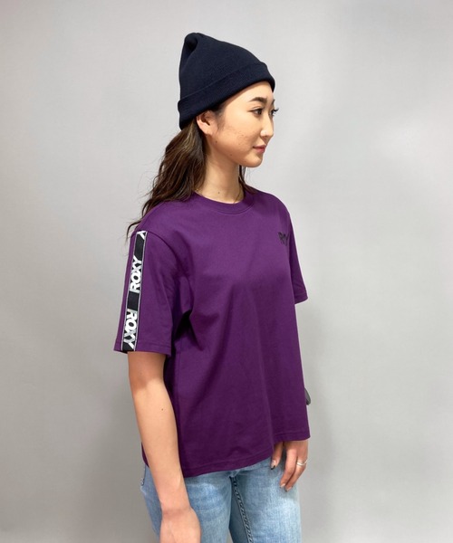 ROXY(ロキシー)の「ROXY/ロキシー ルーズシルエット ラインテープ柄Tシャツ RST212550(Tシャツ/カットソー・レディース・ブラック/パープル/ホワイト・M/L)」の11枚目の写真
