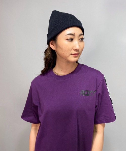 ROXY(ロキシー)の「ROXY/ロキシー ルーズシルエット ラインテープ柄Tシャツ RST212550(Tシャツ/カットソー・レディース・ブラック/パープル/ホワイト・M/L)」の10枚目の写真