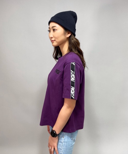 ROXY(ロキシー)の「ROXY/ロキシー ルーズシルエット ラインテープ柄Tシャツ RST212550(Tシャツ/カットソー・レディース・ブラック/パープル/ホワイト・M/L)」の12枚目の写真