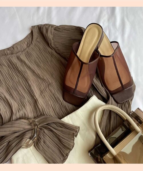 ESPERANZA（エスペランサ）の「シアーメッシュサンダル（サンダル・レディース・ブラック/ベージュ/ブラウン系・S/M/LL/L）」の4枚目の写真