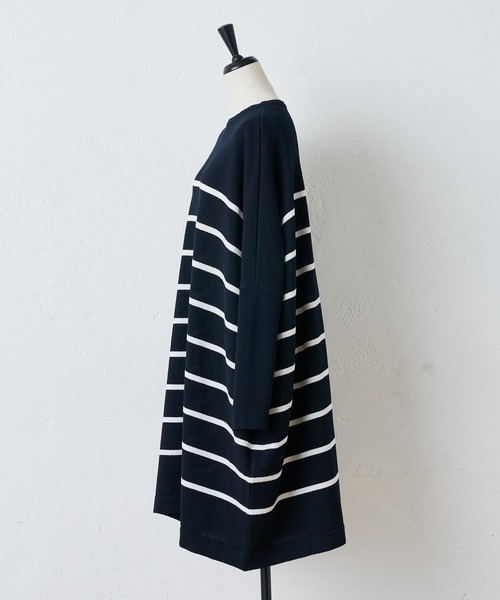 BEARDSLEY（ビアズリー）の「ギマBIGニット（ニット/セーター・レディース・ネイビー/ブラウン/レッド・FREE）」の6枚目の写真