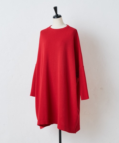 BEARDSLEY（ビアズリー）の「ギマBIGニット（ニット/セーター・レディース・ネイビー/ブラウン/レッド・FREE）」の12枚目の写真