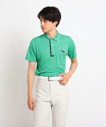 ◆【coolcore(クールコア）/UVカット】襟裏ロゴデザイン半袖ポロシャツ