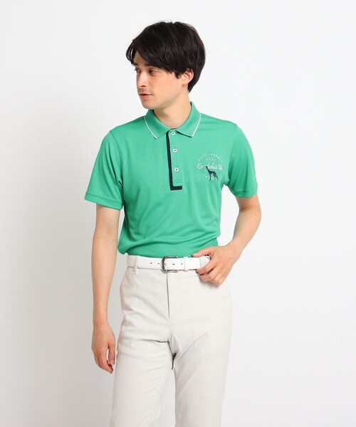adabat(アダバット)の「◆【coolcore(クールコア)/UVカット】襟裏ロゴデザイン半袖ポロシャツ(ポロシャツ・メンズ・ホワイト/ネイビー/イエロー/グリーン・50/46/48/52)」の3枚目の写真