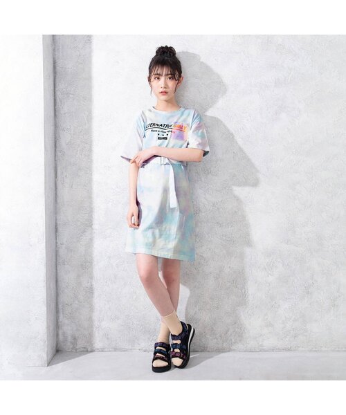 algy(アルジー)の「/タイダイTワンピ(ワンピース・キッズ・ミント/サックスブルー/ピンク・MEDIUM/XXX-SMALL/X-SMALL/SMALL/XX-SMALL)」の4枚目の写真