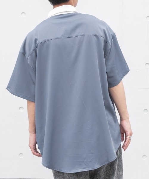 PairPair（ペアペア）の「BIGクレリック半袖シャツ（ユニセックス）（シャツ/ブラウス・レディース・オフホワイト/グレイッシュブルー/ベージュ・MEDIUM/LARGE）」の19枚目の写真