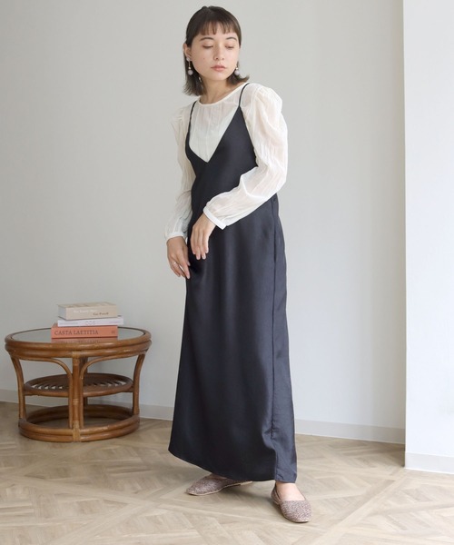 HER CLOSET（ハークローゼット）の「【HERCLOSET】2WAYシアークリンクルブラウス（シャツ/ブラウス・レディース・ホワイト/ブラック/グレー/ピンクベージュ・M）」の10枚目の写真