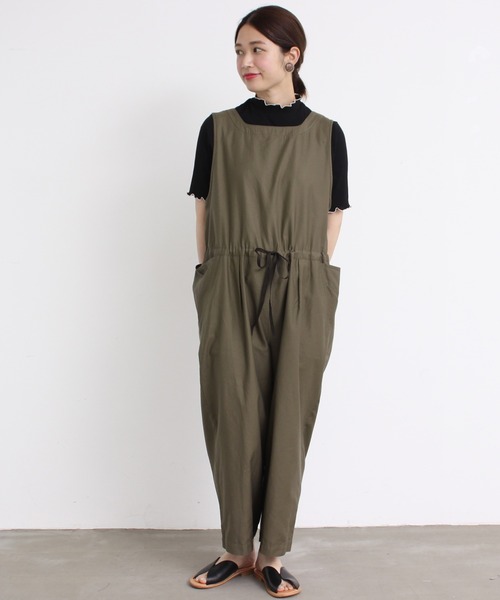 aimer le mieux（エメルミュー）の「aimer　【WEB別注】リブメロー配色ハイネック5部袖プルオーバー（Tシャツ/カットソー・レディース・ライトグリーン/ネイビー/ピンクベージュ・FREE）」の15枚目の写真