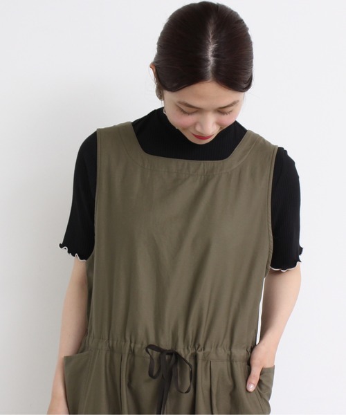 aimer le mieux（エメルミュー）の「aimer　【WEB別注】リブメロー配色ハイネック5部袖プルオーバー（Tシャツ/カットソー・レディース・ライトグリーン/ネイビー/ピンクベージュ・FREE）」の21枚目の写真