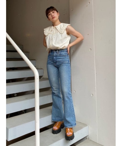 MOUSSY(マウジー)の「BACK ZIPPER MIDDLE ブーツ(ブーツ・レディース・キャメル/ブラック・MEDIUM/LARGE/SMALL)」の9枚目の写真