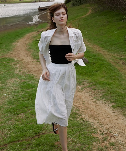 Fano Studios（ファノ ストゥディオズ）の「【Fano Studios】Geometry lace skirt FX21T001S（スカート・レディース・ホワイト・S/M/L）」の4枚目の写真