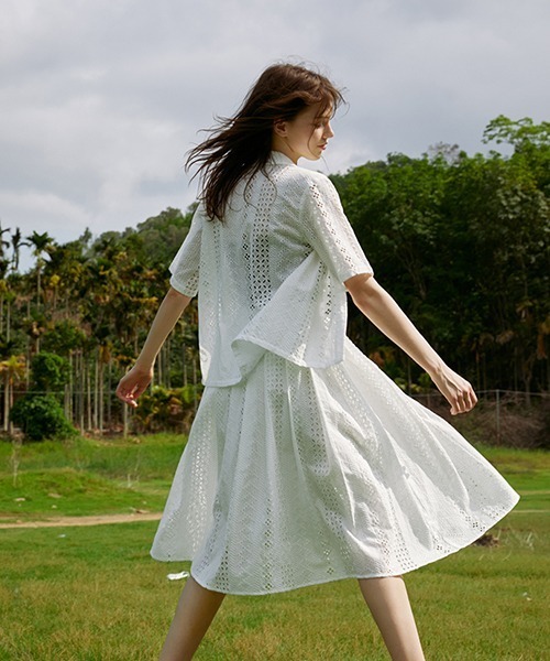 Fano Studios（ファノ ストゥディオズ）の「【Fano Studios】Geometry lace skirt FX21T001S（スカート・レディース・ホワイト・S/M/L）」の6枚目の写真