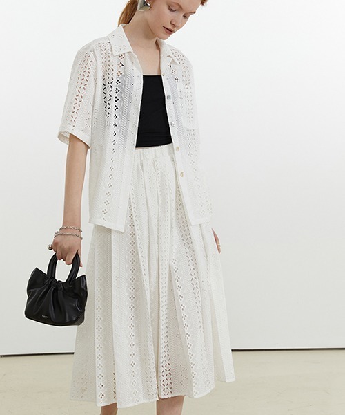 Fano Studios（ファノ ストゥディオズ）の「【Fano Studios】Geometry lace skirt FX21T001S（スカート・レディース・ホワイト・S/M/L）」の11枚目の写真