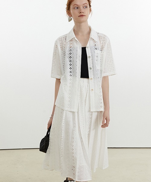 Fano Studios（ファノ ストゥディオズ）の「【Fano Studios】Geometry lace skirt FX21T001S（スカート・レディース・ホワイト・S/M/L）」の12枚目の写真
