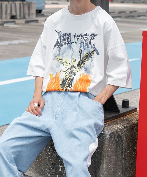 Perushu(ペルーシュ)の「ユーズドライクロックTシャツ(Tシャツ/カットソー・メンズ・ホワイト/チャコールグレー/ダークグリーン・MEDIUM/LARGE)」の12枚目の写真
